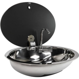 Мойка овальная с краном стекл крышка CAN (LR1450)